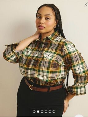 EUC Universal Standard - Plaid Button-Front Shirt Top - Sz M / 18/20